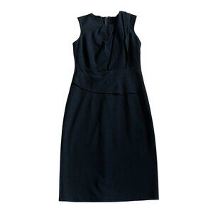 Kobi Halperin Black Shift Dress Sleeveless Defined Waist Stretch Size 2 Women's
